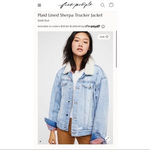 Plaid Lined Sherpa Trucker Jean Jacket